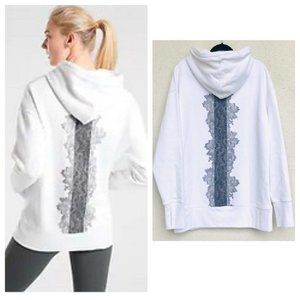 Athleta Rose Lace Tunic Hoodie Sweatshirt